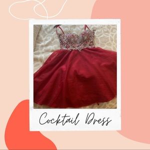 Clarisse strapless, short, red dress